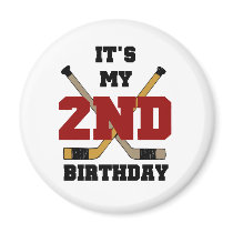 Hockey 2nd Birthday T shirts and Gifts Refrigerator Magnet