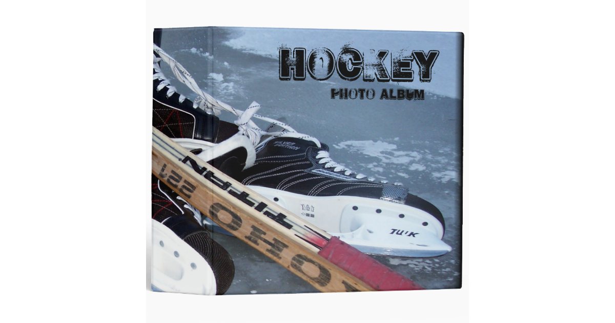 Hockey 3 Photo Album 3 Ring Binder Zazzle