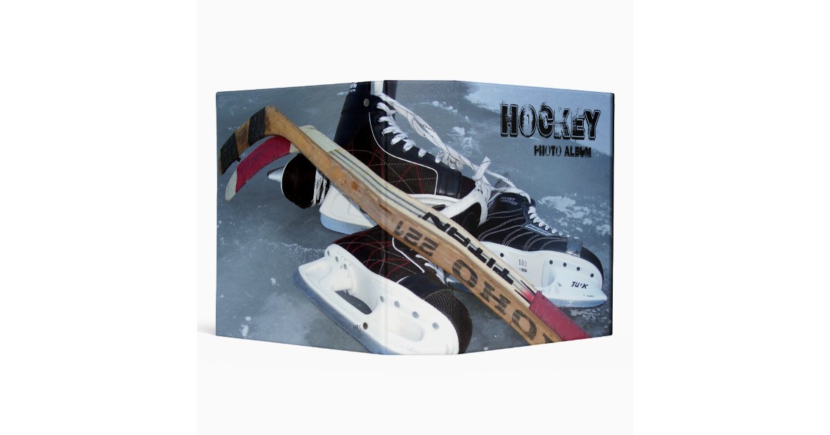 Hockey 3 Photo Album 3 Ring Binder Zazzle