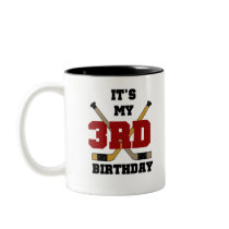 Hockey 3rd Birthday mugs