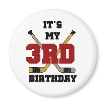 Hockey 3rd Birthday Tshirts and Gifts Refrigerator Magnet