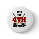 Hockey 4th Birthday buttons