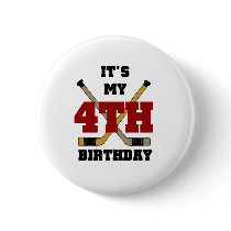 Hockey 4th Birthday buttons