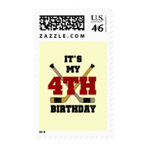 Hockey 4th Birthday Tshirts and Gifts Postage Stamp