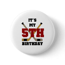 Hockey 5th Birthday buttons