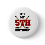 Hockey 5th Birthday Pinback Button