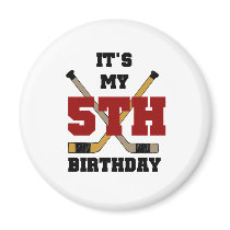 Hockey 5th Birthday magnets