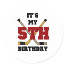 Hockey 5th Birthday stickers