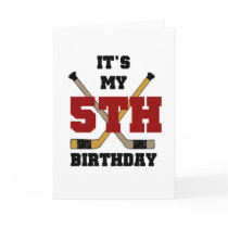 Hockey 5th Birthday Tshirts and Gifts Greeting Card