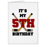 Hockey 5th Birthday Tshirts and Gifts Greeting Card