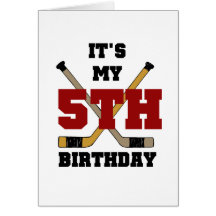 Hockey 5th Birthday Tshirts and Gifts Greeting Card