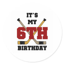 Hockey 6th Birthday stickers
