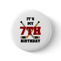 Hockey 7th Birthday buttons