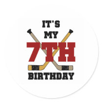 Hockey 7th Birthday stickers