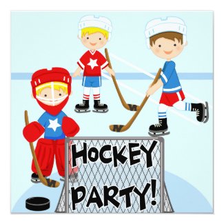 Hockey Birthday Party Birthday Invitations