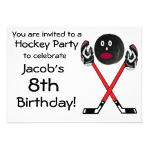 Hockey Birthday Party Invitation
