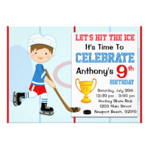 Hockey Birthday Party Invitation