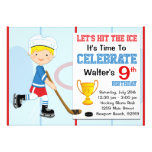 Hockey Birthday Party Invitation Blonde Hair