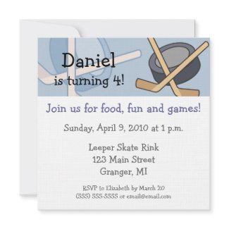 Hockey Birthday Party Invitations 5.25x5.25 in invitation