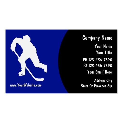 Hockey Business Cards (front side)