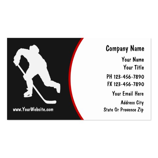 Hockey Business Cards (front side)