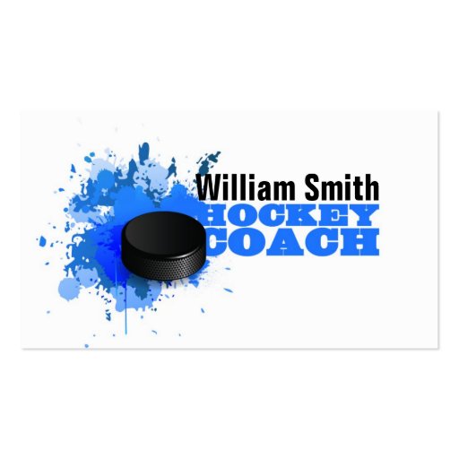 Hockey Coach Business Card Template (front side)