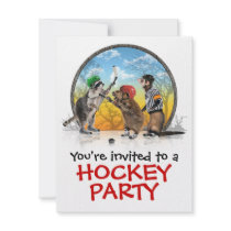Hockey Critter Classic Party Invitation