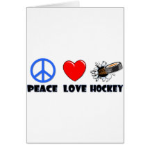 Hockey del amor de la paz tarjetas