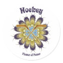 Hockey Flower of Power Round Sticker