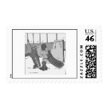 Hockey Goalie Gray Stamps