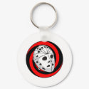 hockey goalie mask red black keychains