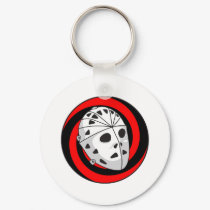 hockey goalie mask red black keychains by littlethings hockey goalie mask red black keychains