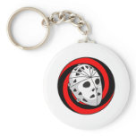 hockey goalie mask red black key chains