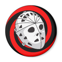 hockey goalie mask red black magnets