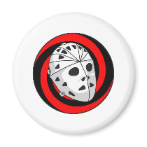 hockey goalie mask red black magnets