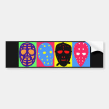 Hockey Goalie Pop Art Masks Bumper Stickers