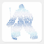 Hockey Goalie Text Square Stickers