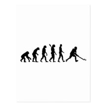 Hockey hierba de la evolución tarjeta postal