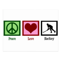 Hockey hierba del amor de la paz postales