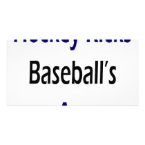 Hockey Kicks Baseball's Ass Photo Card Template