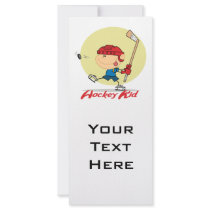 hockey kid ice hockey player cartoon design rack card design