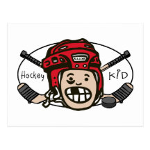 Hockey Kid Red Postcard