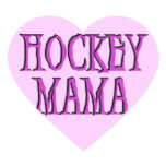 Hockey Mama Hot Pink T-shirts and Gifts Heart Stickers