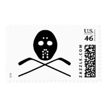 Hockey Mask and clubs crossed postage
