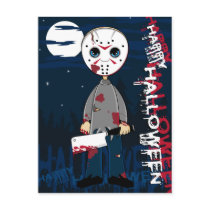 Hockey Mask Serial Killer Postcard by markmurphycreative Hockey Mask Serial Killer Postcard