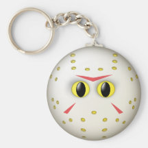 Hockey Mask Smiley Face Key Chains
