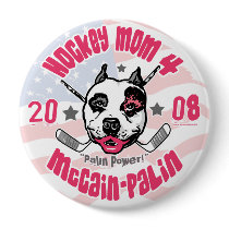 Hockey Moms Pit Bull Lipstick 2 Button