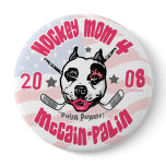 Hockey Moms Pit Bull Lipstick 2 Button