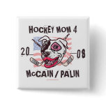 Hockey Moms Pit Bull Lipstick Buttons