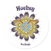 Hockey Not Drugs Round Stickers